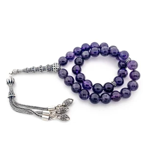 Ametist - Gümüş İmameli Tesbih