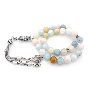 Morganit - Gümüş İmameli Tesbih