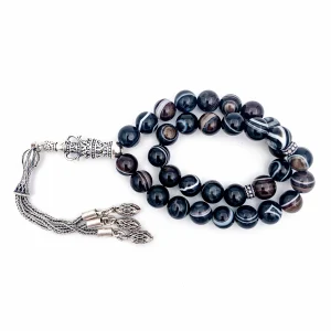 Göz Akik Gümüş Tesbih